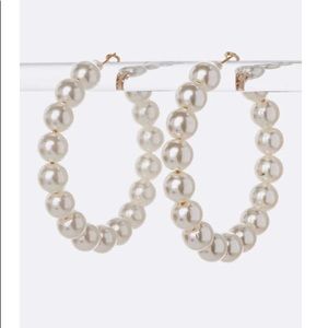 Pearl Hoops with pearl LOVE necklace